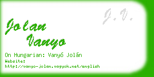 jolan vanyo business card